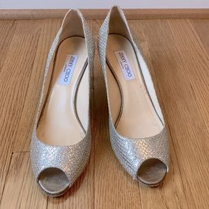 Gorgeous Jimmy Choo metallic kitten heels